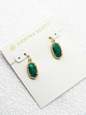 Kendra Scott Green Cat Eye Earrings